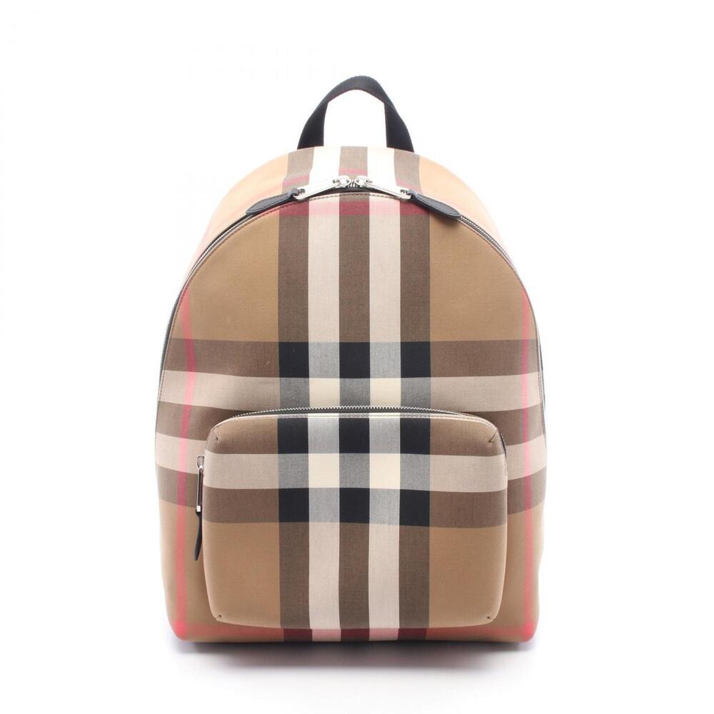 Burberry Jeff Check Backpack/Handbag, Canvas and Leather, Men's Women's, Beig...